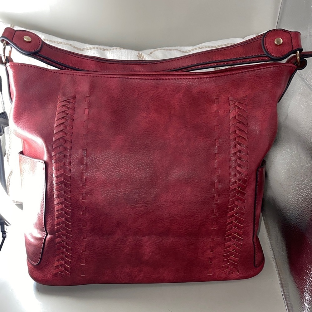 Unbranded Marbled Elegant Vegan Leather Shoulder Bag Large